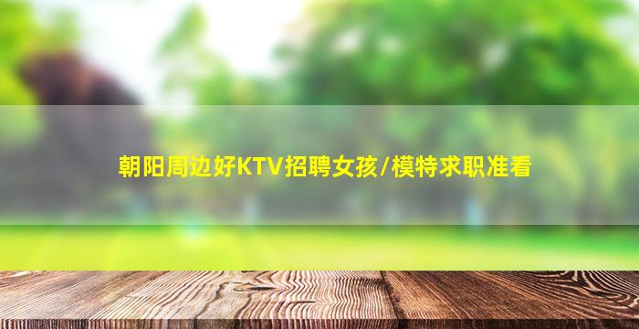 朝阳周边好KTV招聘女孩/模特求职准看